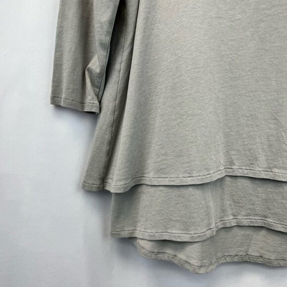 Pure J Jill Womens Elliptical Layered Blouse Top Gray Scoop Neck Petites PS - Picture 9 of 11